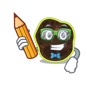 Zeki bir öğrenci evde çizgi film karakteri çalışması yapıyor.