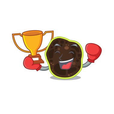 Firmaların karikatür tasarım konseptini kazanan zarif bir boks şampiyonu.