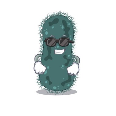 cartoon character of thermotogae wearing classy black glasses clipart