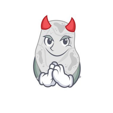 Şeytan çizgi film karakteri tasarımı konsepti gibi giyinmiş beyaz planctomycetes