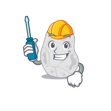 Beyaz planktomicetes karikatür tasarımı bir otomotiv olarak çalıştı