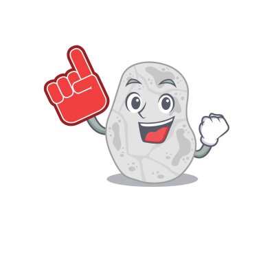 Çizgi filmdeki beyaz planctomycetes köpük parmaklı karakter tasarımı