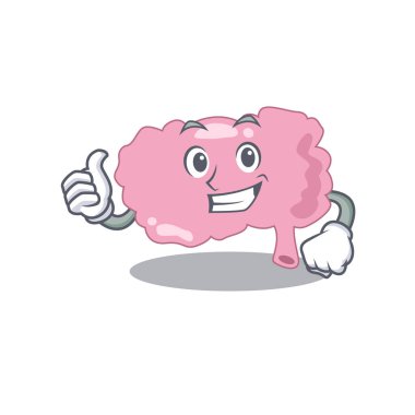 Beyin çizgi film karakteri tasarımı tamam parmağı gösteriyor