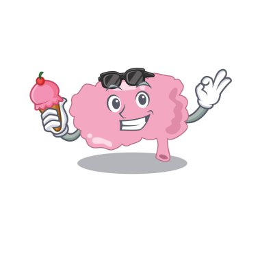 Dondurma tutan bir beyin çizimi.