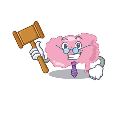 Beyin maskotu tasarımının bilge bir yargıcı gözlük takıyor