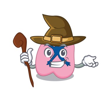 Akciğer komik ama sinsi cadı çizgi film karakteri tasarımı