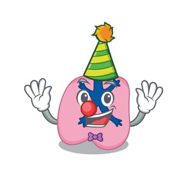 Gülen palyaço akciğer çizgi film karakter tasarımı konsepti