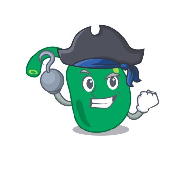 Bir korsan karakterinde tek elle pineal çizgi film tasarımı.