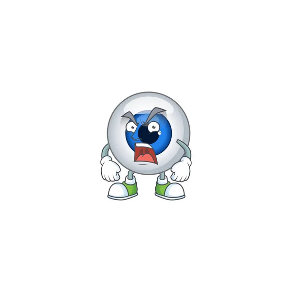 Ojo humano bola de dibujos animados diseño de personajes con cara loca — Vector de stock