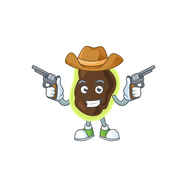 Un dessin animé masculin de cow-boy de firmicutes tenant des armes — Image vectorielle