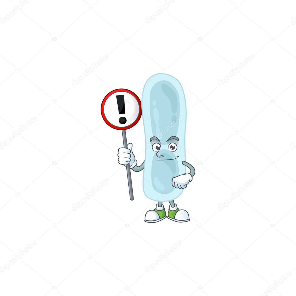 Caricature picture of klebsiella pneumoniae holding a sign