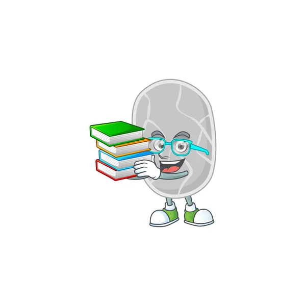 Ένα σχέδιο μασκότ του μαθητή nitrospirae έχοντας βιβλία — Διανυσματικό Αρχείο