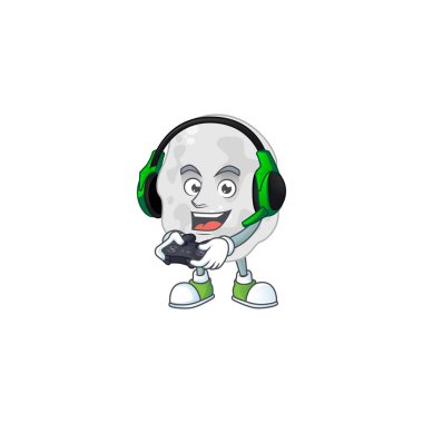 Kulaklık takan zeki bir oyuncunun plantomicetes dizaynı.