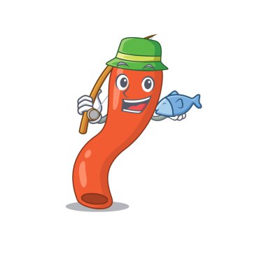 Çizgi film tasarım tarzı apandistler balığa gider.