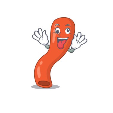 Apandisin maskot tasarımı. Komik, çılgın bir yüzü var.