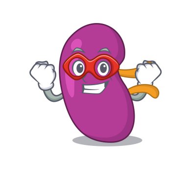 Süper kahraman karakterinde bir böbrek çizimi.