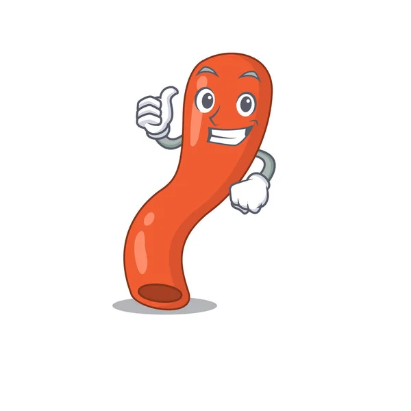 Apêndice desenho animado personagem mostrando OK dedo — Vetor de Stock