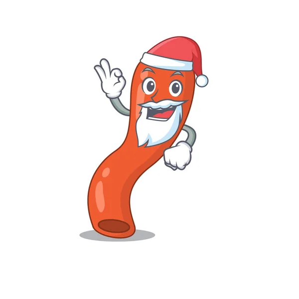 Personaje de dibujos animados de apéndice Santa tener lindo dedo ok — Vector de stock
