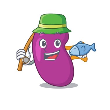 Böbreğin çizgi film tasarım stili balığa gider.