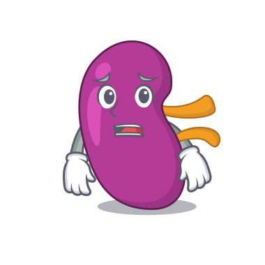 Böbrek tasarım tarzı endişeli bir yüz.