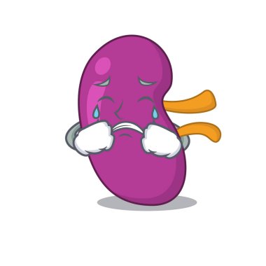 Böbreğin üzgün bir yüze sahip olmasının karikatür tasarımı