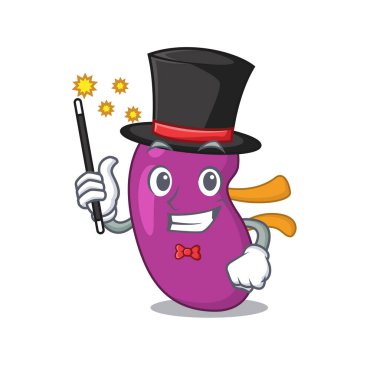 Böbrek karikatür tasarım tarzında çok zeki bir sihirbaz.