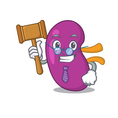 Gözlük takan akıllı bir böbrek maskotu tasarımcısı.