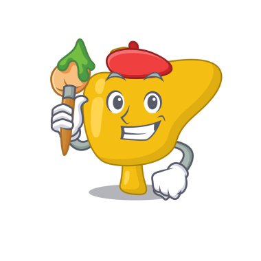 Artistik karaciğer sanatçısı bir maskot tasarımı.