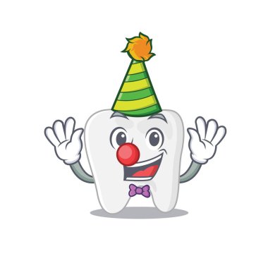 Gülen palyaço dişi çizgi film karakter tasarımı konsepti