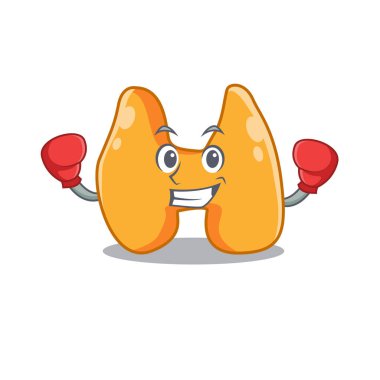 Tiroidin maskotluk tasarımı sportif bir boks sporcusu