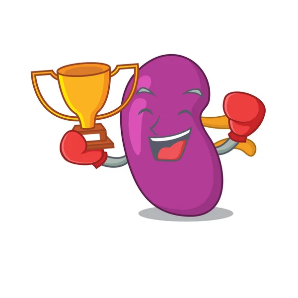腎臓のカリカチュアデザインコンセプトのエレガントなボクシングの勝者 — ストックベクタ