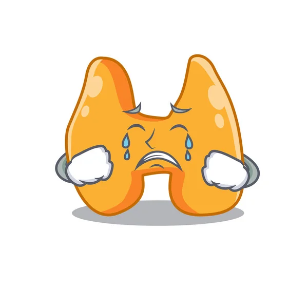 A szomorú arcú pajzsmirigy karikatúrája — Stock Vector