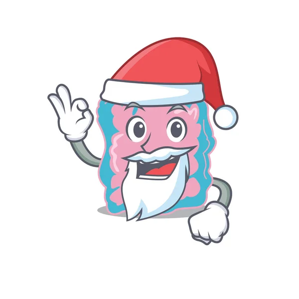 Personagem de desenho animado do intestino Papai Noel ter bonito ok dedo — Vetor de Stock
