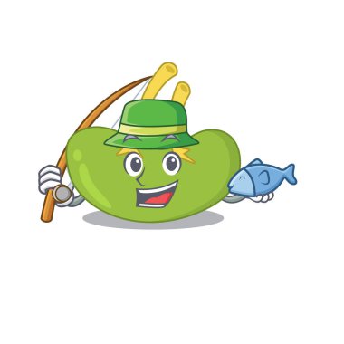 Dalağın çizgi film tasarım stili balığa gider. Vektör illüstrasyonu