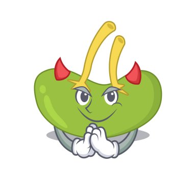 Şeytan çizgi film karakteri tasarımı konsepti gibi giyinmiş dalak. Vektör illüstrasyonu