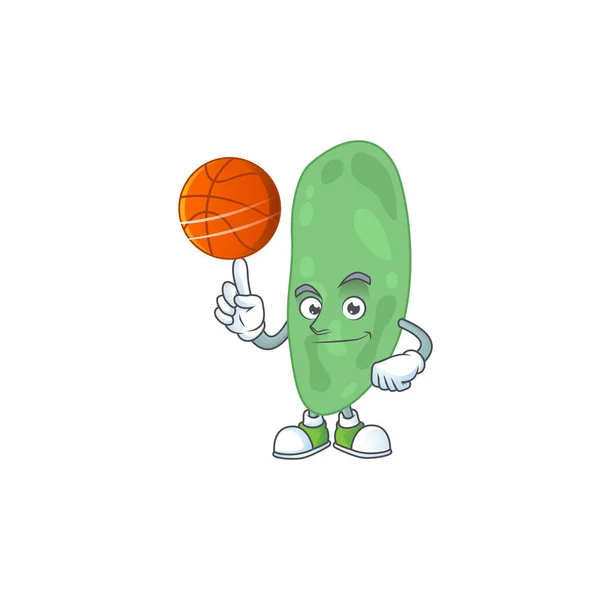 Sporty Thermus Thermophilus Mascot Design Style Playing Basketball League Vector — Stock Vector
