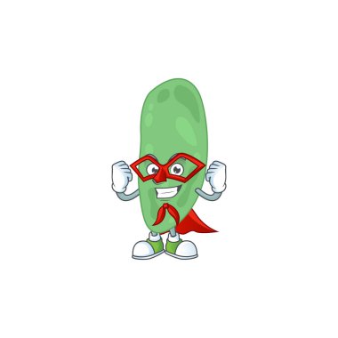 Thermus Thermophilus çizgi film çizim konsepti bir süper kahraman olarak sahnelendi. Vektör illüstrasyonu