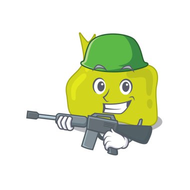 Ordu hipofiz makineli tüfeğinin karikatür resmi. Vektör illüstrasyonu