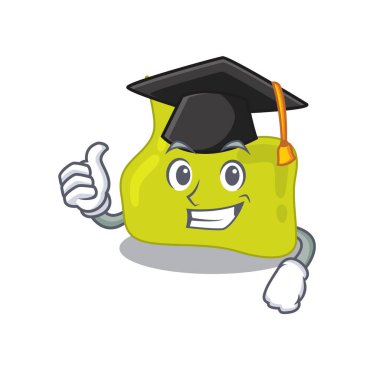 Happy mezuniyet töreninde şapka takan hipofiz tasarımı ile gurur duyuyor. Vektör illüstrasyonu