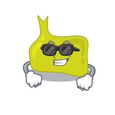 Klas siyah gözlük takan hipofiz bezi karakteri. Vektör illüstrasyonu