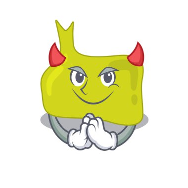 Şeytan çizgi film karakteri tasarımı konseptine bürünmüş hipofiz. Vektör illüstrasyonu