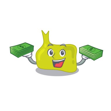 Zengin bir hipofiz karakteri ve çok parası var. Vektör illüstrasyonu