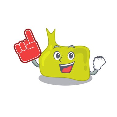 Çizgi filmdeki hipofiz, köpük parmaklı karakter tasarımı. Vektör illüstrasyonu