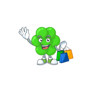 Alışveriş torbalarıyla zengin staphylococcus aureus karikatür fotoğrafınız kutlu olsun.