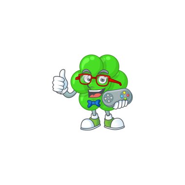 staphylococcus aureus 'un maskot tasarımı denetleyici ile bir oyun oynar