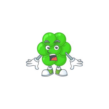 Staphylococcus aureus 'un karikatür konsepti. Şaşırtıcı bir jest.