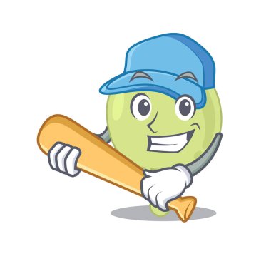 Beyzbol oynayan çekici lenf nodu karikatür karakteri