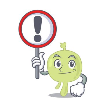 Lenf düğümünün ünlem işaretli bir çizgi film simgesi.