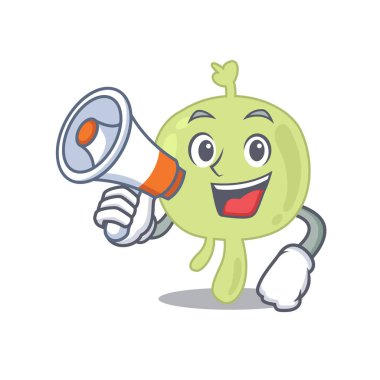 Lenf düğümünün maskot tasarımı megafonda yeni ürünler duyurdu