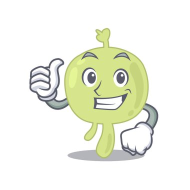 Lenf nodu çizgi film karakteri tasarımı tamam parmağı gösteriyor